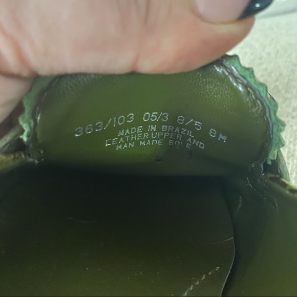 Franco Sarto Green Croc Leather Slip On Loafers - Picture 4 of 10